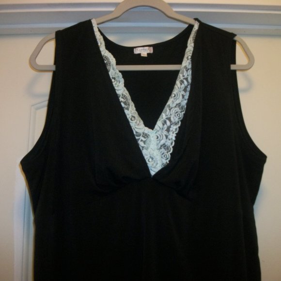 SEXY PINUP AESTHETIC CAMISOLE TOP BLACK W MINT LACE 3 X - Picture 2 of 3